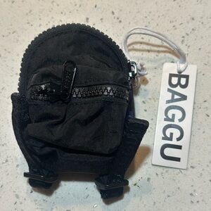 NEW BAGGU unisex backpack bag charm in black NWT